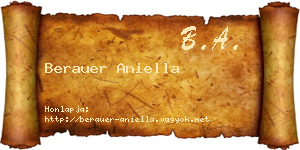 Berauer Aniella névjegykártya
